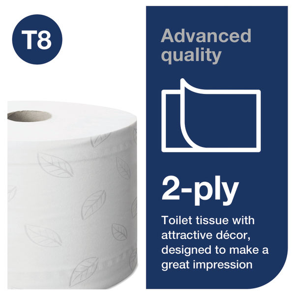 Tork SmartOne Toilet Roll 2-Ply White 1150 Sheets (Pack of 6) 472242