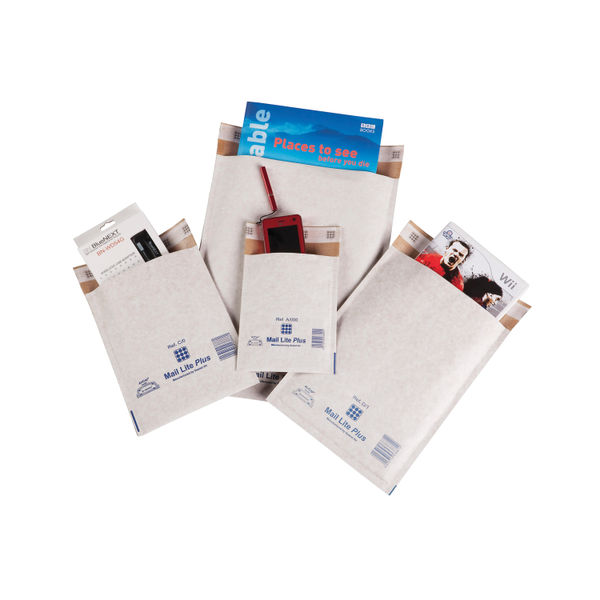 Mail Lite Plus Size C/0 White Bubble Lined Envelopes, Pack of 100 | MLPC/0