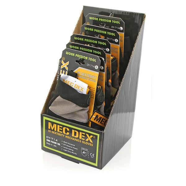 Mec DexWork Passion Tool Mechanics Gloves 1Pr Grey/Gold S MECDY-714S
