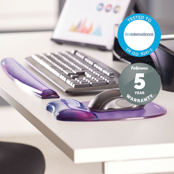 Fellowes Crystals Gel Wrist Support Purple 91437