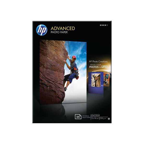 HP Advanced Photo Paper 13 x 18cm 250gsm Glossy (Pack of 25)  Q8696A