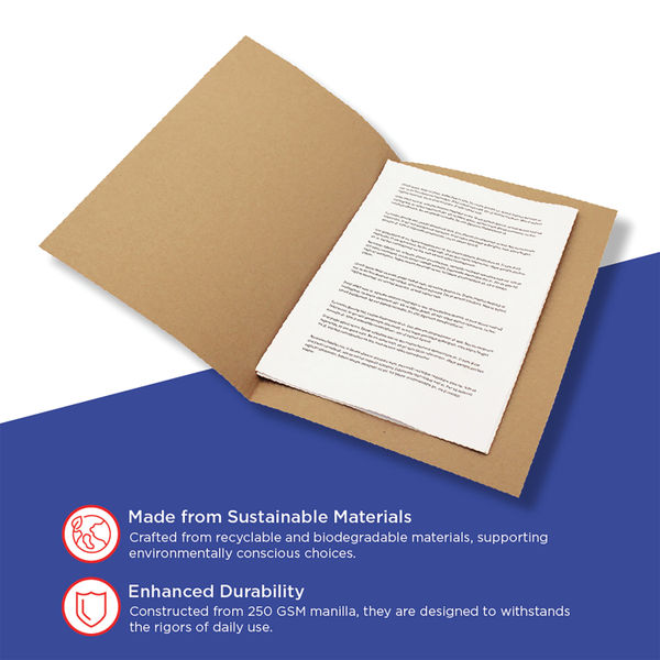 Guildhall Square Cut Folder Mediumweight Foolscap Buff (Pack of 100) FS250-BUFZ