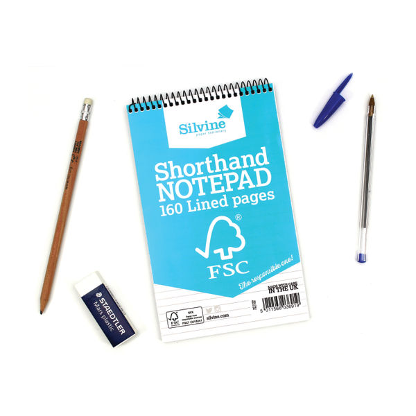 Silvine Envrion Shorthand Notebook 127x203mm (Pack of 10) FSC160