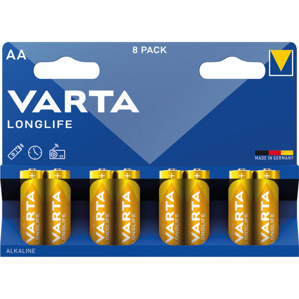 Varta Longlife AA Battery (Pack of 8) 04106101418