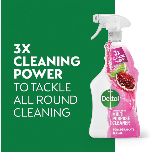 Dettol Antibacterial Multipurpose Cleaner Spray Pomegranate and Lime 1L (Pack of 6) 3007938