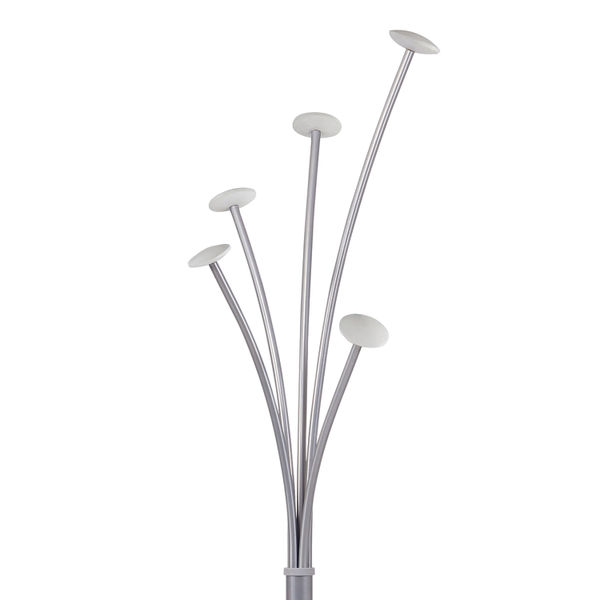 Alba Festival High Capacity Coat Stand with Umbrella Holder 350x350x1870mm Silver/White PMFESTY2BC