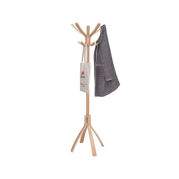 Alba Cafe Coat Stand 550x550x1760mm Light Wood ALB01243