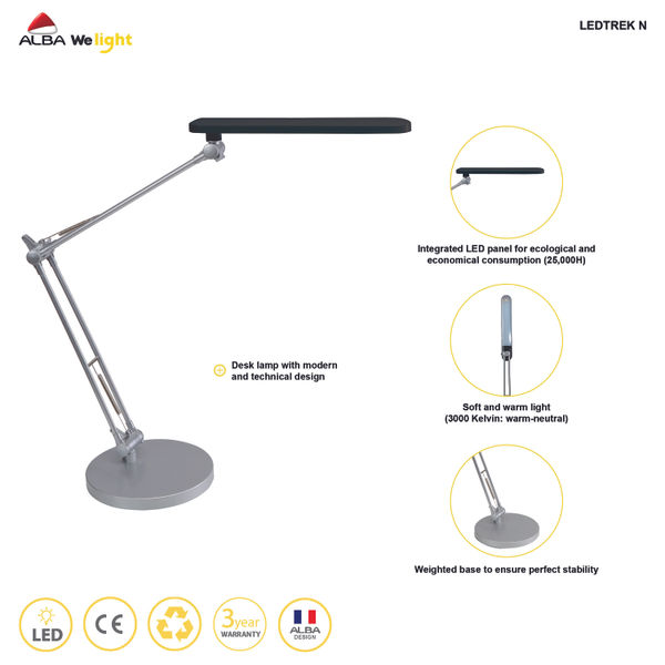 Alba Trek LED Desk Lamp Black LEDTREK