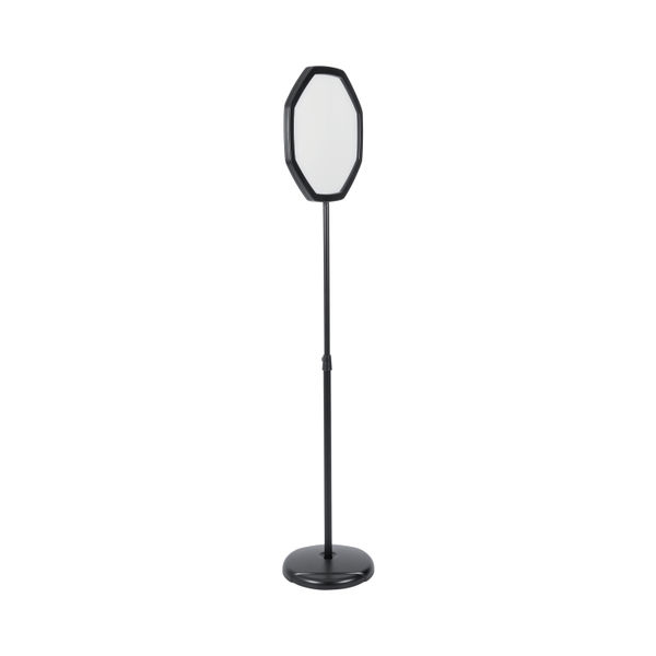 Bi-Office Black Octagonal Floor Sign Magnetic Drywipe Surface SIG08070101