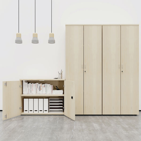 Jemini Wooden Cupboard 800x450x730mm White/Grey Oak KF811299