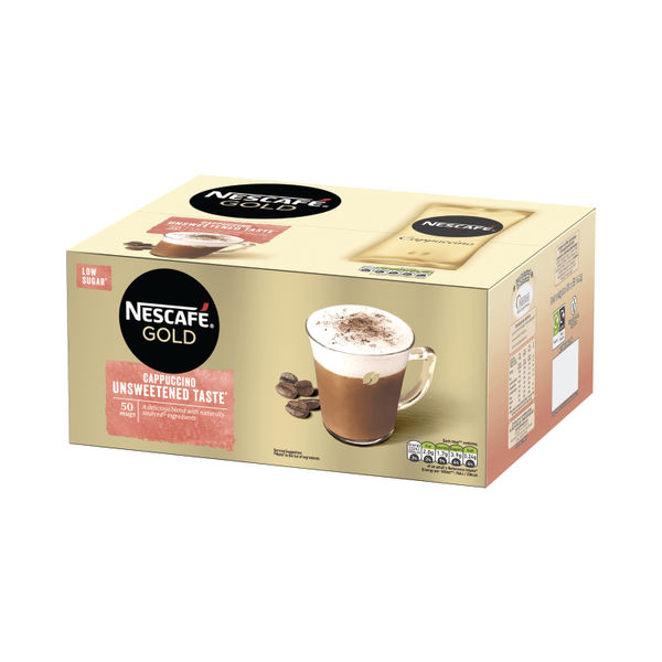 Nescafe Gold Cappuccino Unsweetened Instant Coffee Sachets (Pack of 50) 12405012