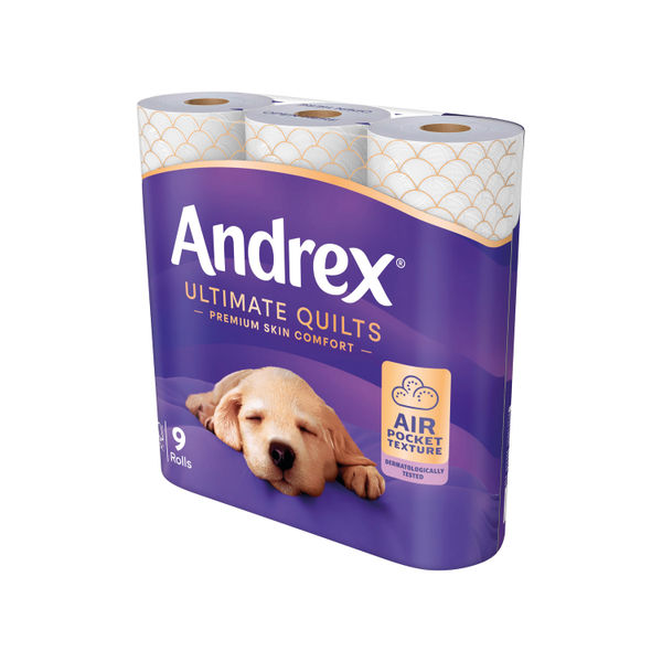 Andrex Ultimate Quilts Toilet Roll 3-Ply 460 Sheets Per Roll (Pack of 9) 4474132