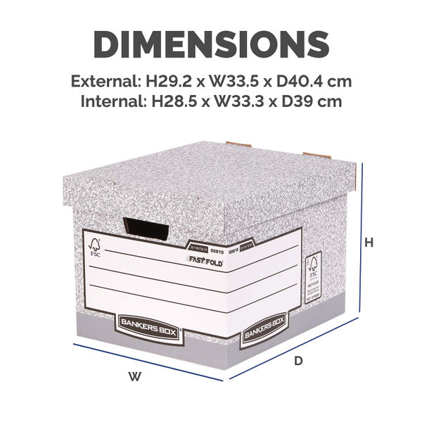 Bankers Box Storage Box Standard Grey (Pack of 10) 00810-FF