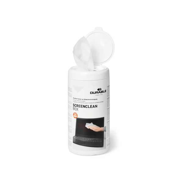 Durable Screenclean Box Wet Wipes Bio-degradable White (Pack of 100) 573602