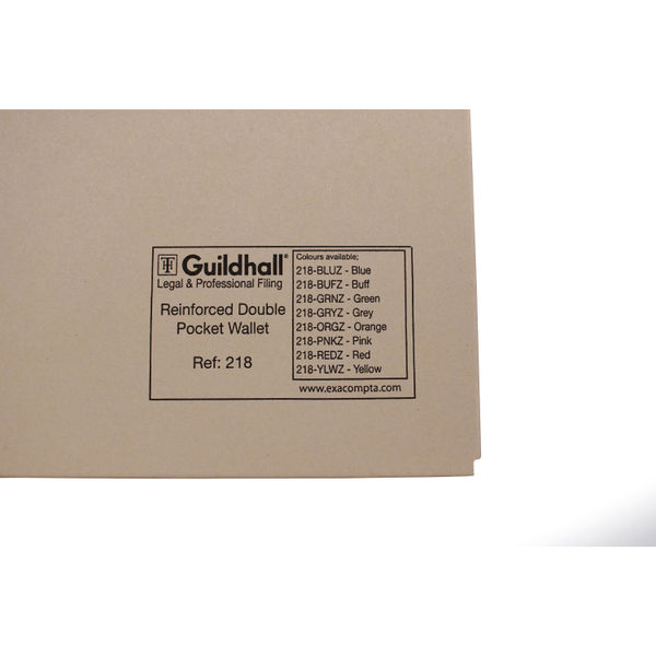Exacompta Guildhall Reinforced Legal Double Pocket Wallet Buff (Pack of 25) 218-BUF