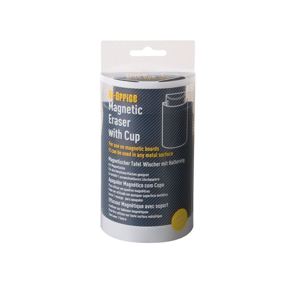 Bi-Office Eraser with Magnetic Cup Holder Black 13x8x4cm AA0720