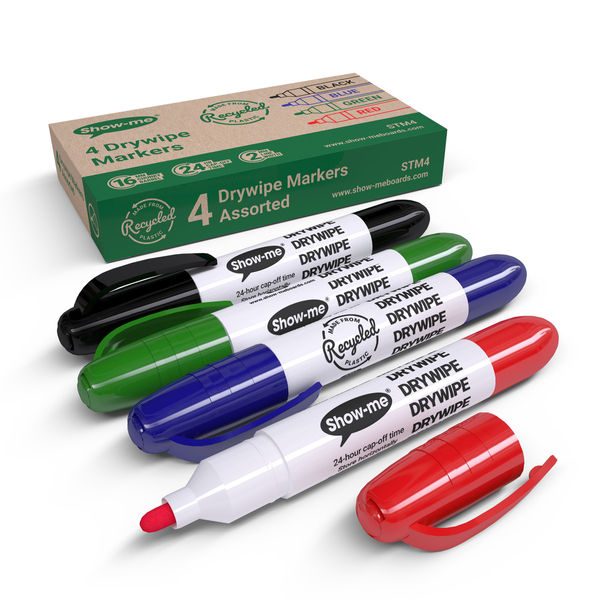 Show-me Eco Drywipe Markers Assorted (Pack of 4) STM4