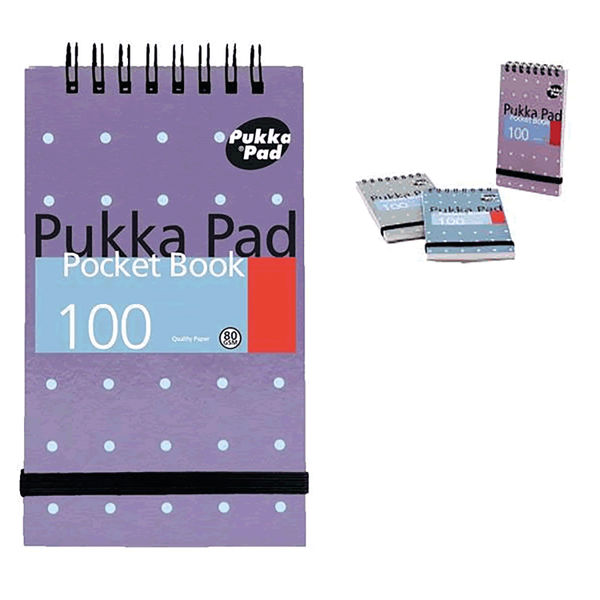 Pukka Pad Ruled Wirebound Pocket Notebook 100 Pages A7 Metallic (Pack of 6) 6254-MET