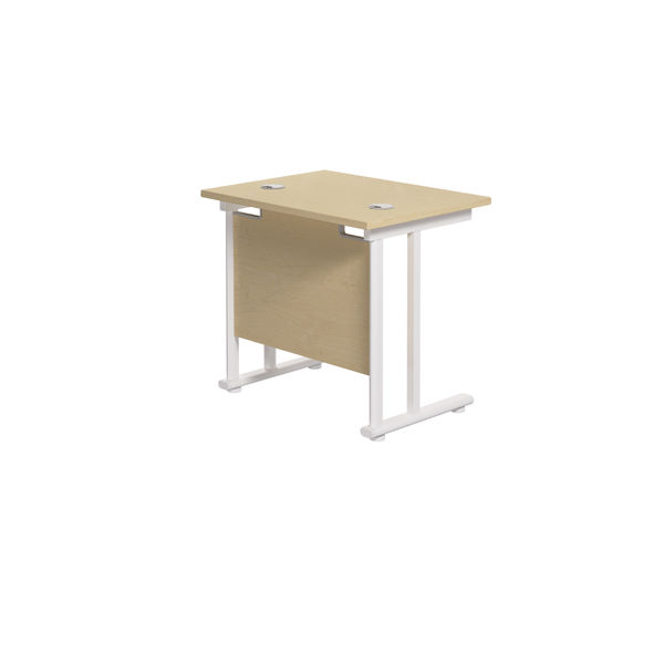Jemini Rectangular Cantilever Desk 800x600x730mm Maple/White KF806189