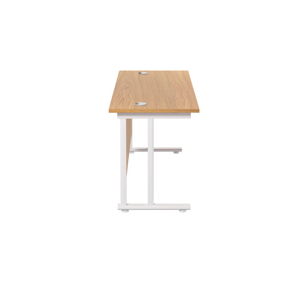 Jemini Rectangular Cantilever Desk 1200x600x730mm Nova Oak/White KF806288