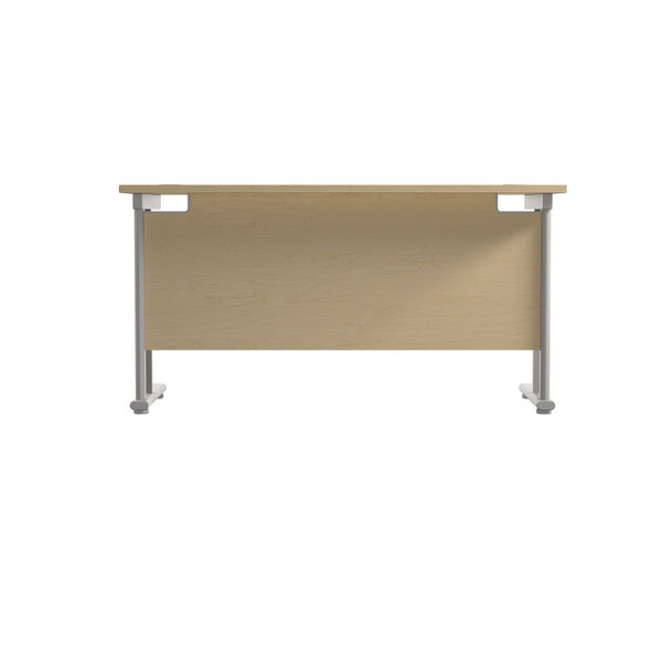 Jemini 1400x600mm Maple/Silver Cantilever Rectangular Desk