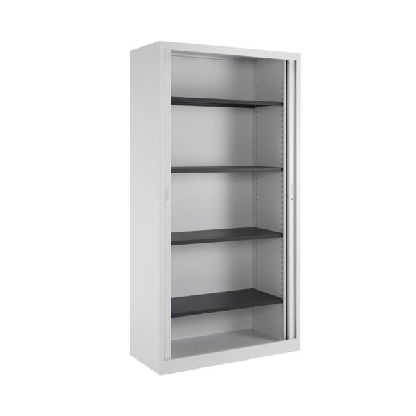 Talos Side Opening Tambour Unit 1000x450x1950mm White KF78761