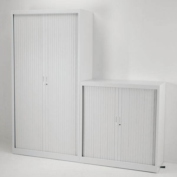 Talos Side Opening Tambour Unit 1000x450x1950mm White KF78761