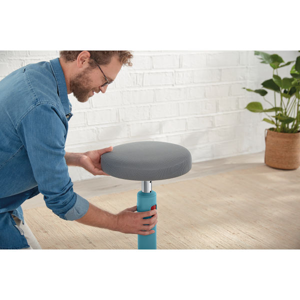 Leitz Ergo Cosy Active Sit/Stand Stool 370x370x690mm Calm Blue 65180061