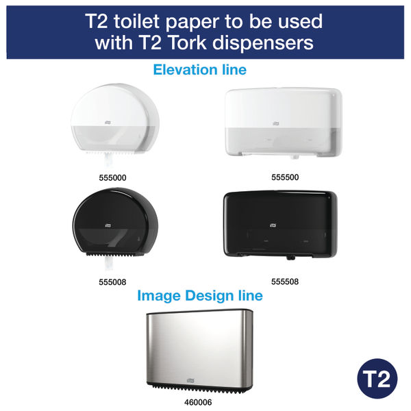 Tork T2 Mini Jumbo Toilet Roll 2-Ply (Pack of 12) 120238