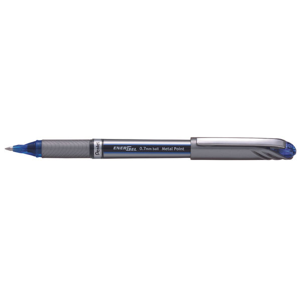 Pentel EnerGel Plus Metal Tip Rollerball Pen 0.7mm Blue (Pack of 12) BL27-C