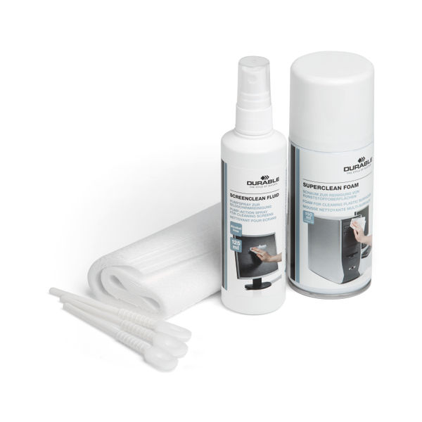 Durable PC Tech Cleaning Kit With Screen Spray, Foam Spray, Wipes and Keyboard Tool 583300