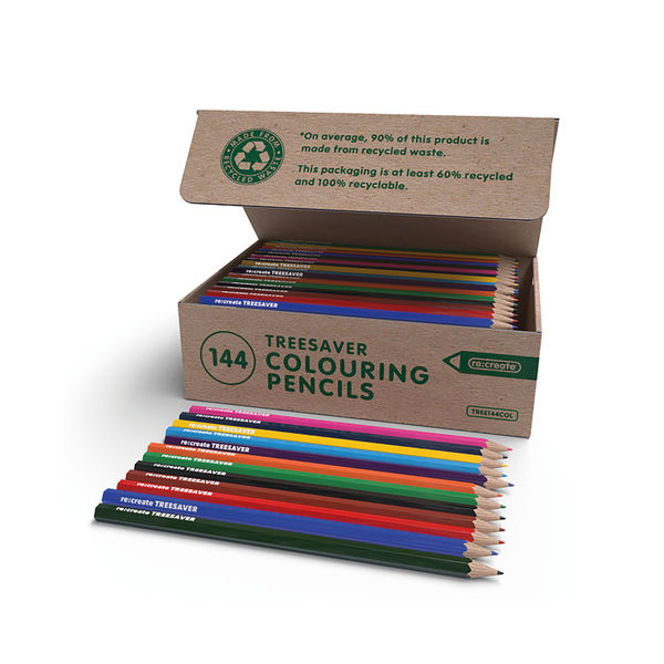 ReCreate Treesaver Recycled Colouring Pencils (Pack of 144) TREE144COL