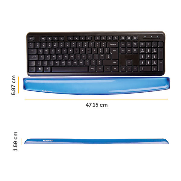 Fellowes Crystals Gel Wrist Support Blue 9113701