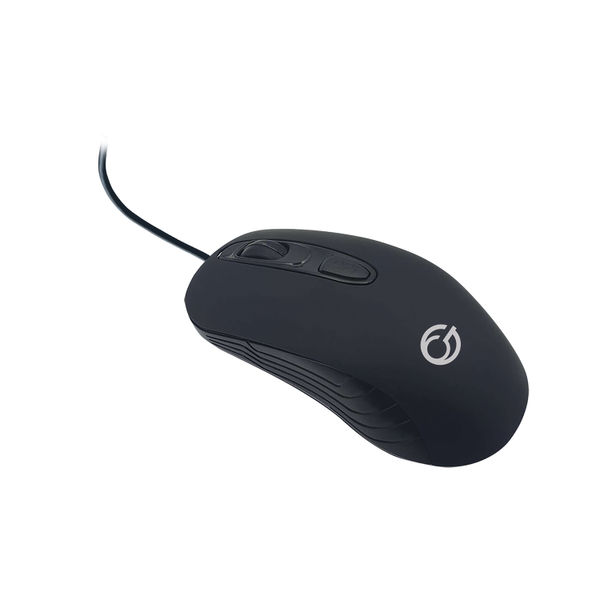 Computer Gear Wired Full Size 4 Button Optical Scroll Mouse Black 24-0543