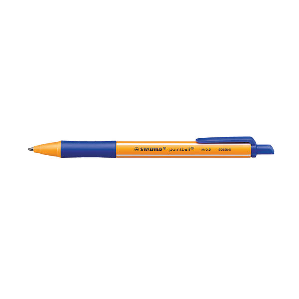 Stabilo Pointball Retractable Ballpoint Pen Blue (Pack of 10) 6030/41