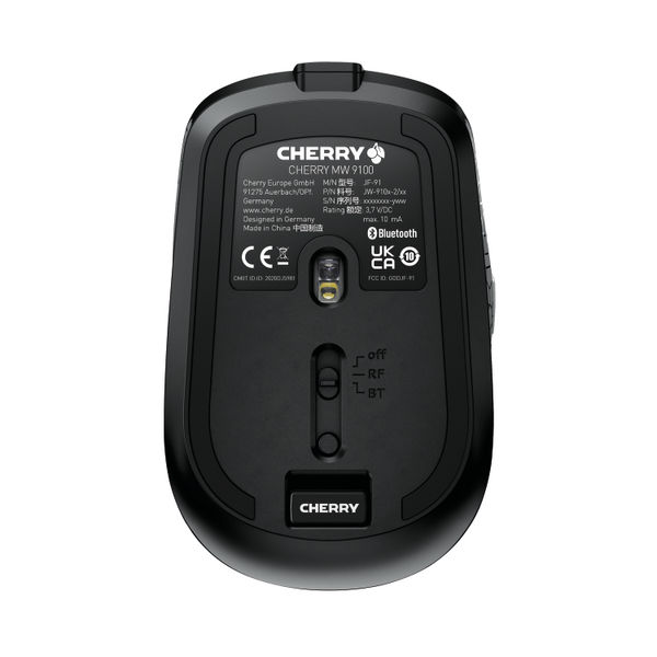 Cherry MW 9100 USB Wireless Mouse Bluetooth 6 Button Scroll Wheel 2400Dpi Black JW-9100-2