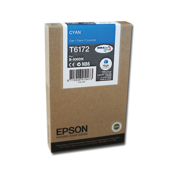 Epson T6172 Ink Cartridge DURABrite Ultra High Yield 100ml Cyan C13T617200