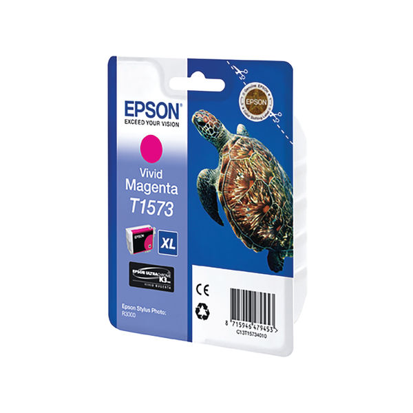 Epson T1573 Ink Cartridge Ultra Chrome K3 XL High Yield Turtle Vivid Magenta C13T15734010