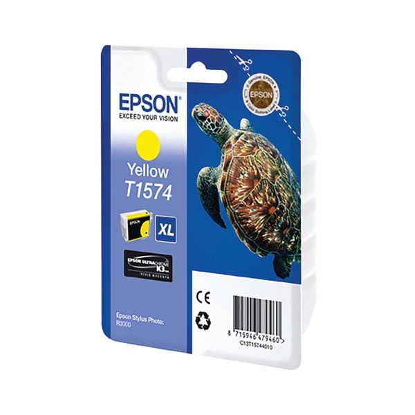 Epson T1574 Ink Cartridge Ultra Chrome K3 XL High Yield Turtle Yellow C13T15744010