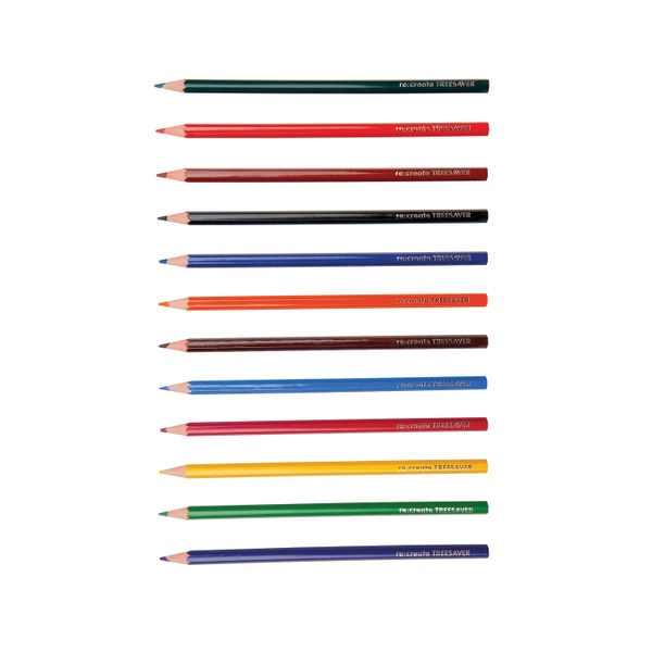 ReCreate Treesaver Recycled Colouring Pencils (Pack of 12) TREE12COL