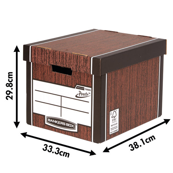 Bankers Box Woodgrain Tall Premium Storage Box (10 Pack) 7260501