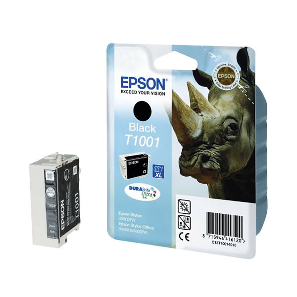 Epson T1001 Ink Cartridge DURABrite Ultra XL High Yield Rhino Black C13T10014010