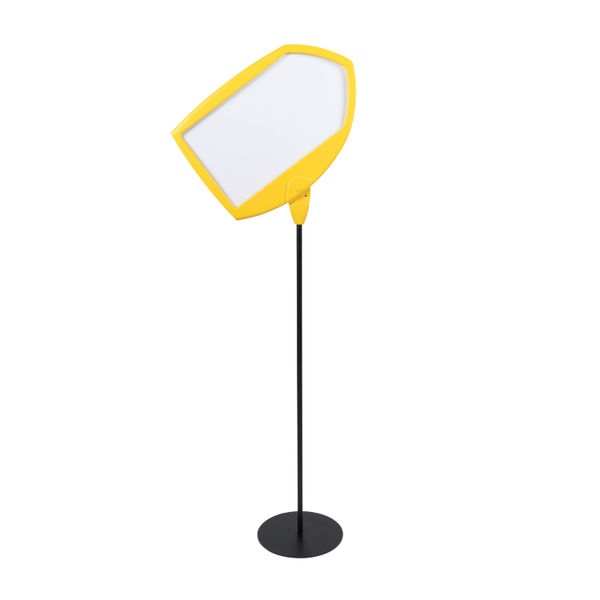 Bi-Office Yellow Arrow Floor Sign Magnetic Drywipe Surface SIG01010909