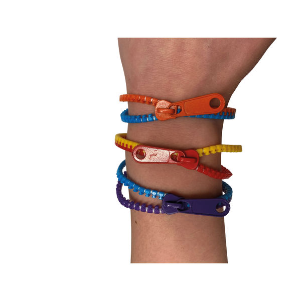 Zip Fidget Bracelet Assorted 200x8x8mm (Pack of 3) ZIP3