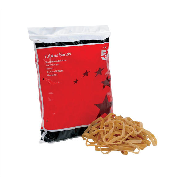 5 Star Office Rubber Bands No64 89x6mm Approx 330 Bands Bag 0.454kg)