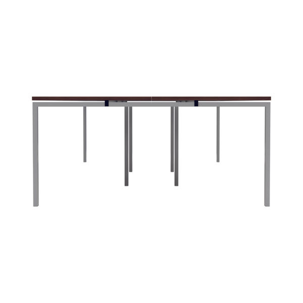 Jemini 6 Person Bench Desk 4200x1600x730mm Dark Walnut/White KF809197