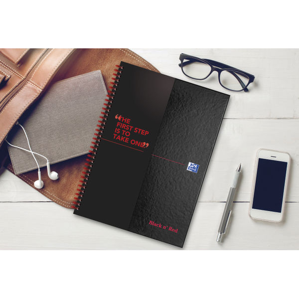 Black n' Red Wirebound Ruled Hardback Notebook A4 (Pack of 5) 100103711