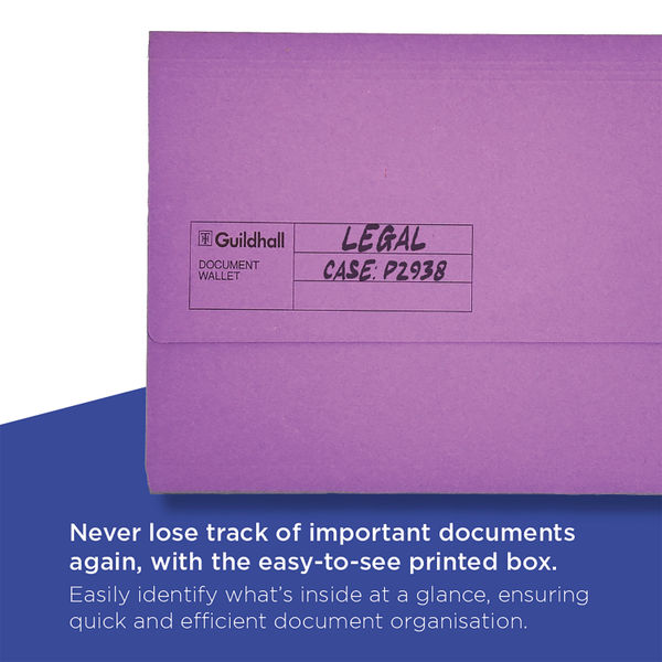 Exacompta Guildhall Document Wallet Foolscap Assorted (Pack of 50) GDW1-AST