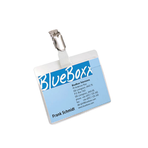 Durable Visitor Badge with Rotating Clip 60x90mm Clear (Pack of 25) 8106