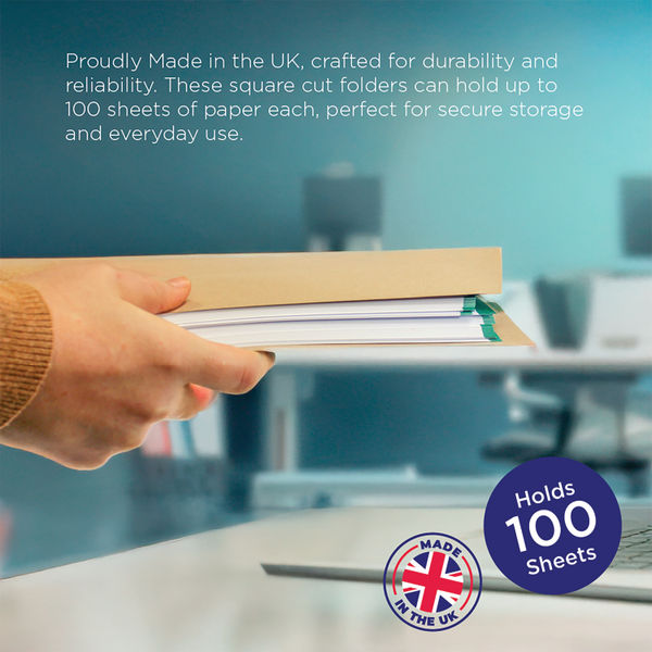 Guildhall Square Cut Folder Lightweight Foolscap Buff (Pack of 100) FS180-BUFZ